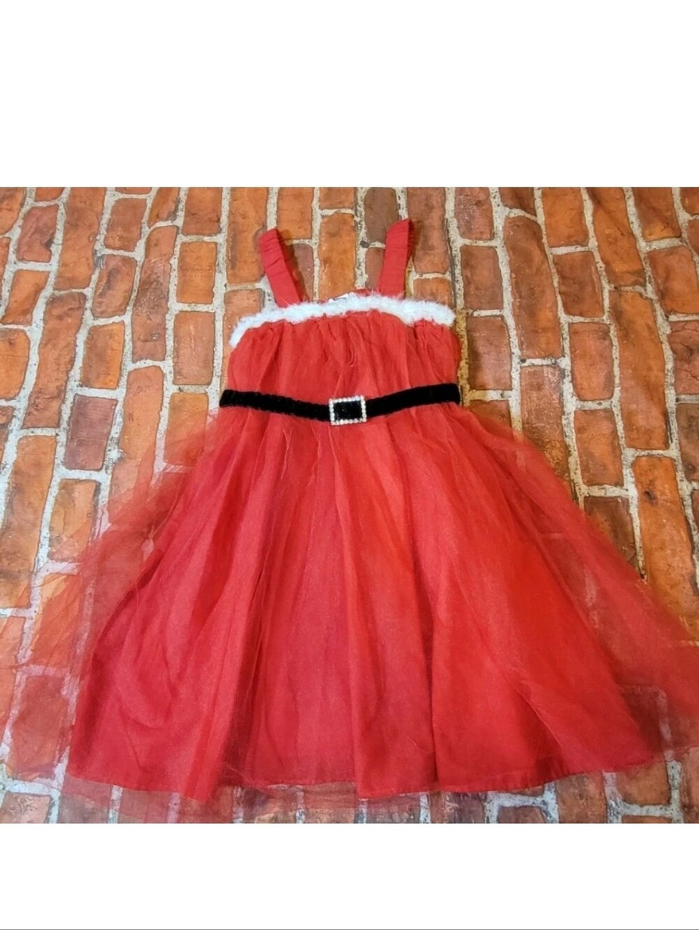 Mud Pie Girls Santa Dress Size M/L 3T-5T Red Holiday Tutu Costume 3t 4t 5t